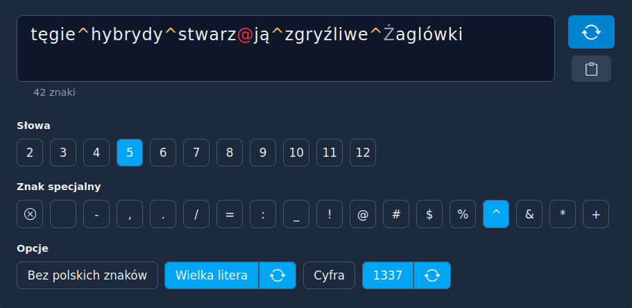 Generator haseł - twórz bezpieczne hasła z polskich słów